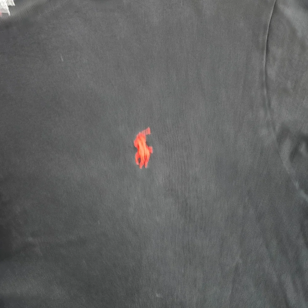 Polo Ralph Lauren Mens V-Neck T-Shirt Black Red Pony Logo Cotton Size L 15336